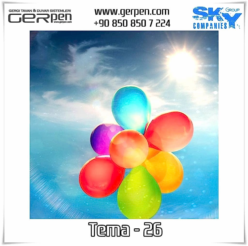 Gergi Tavan Balonlu Gökyüzü Tema 26