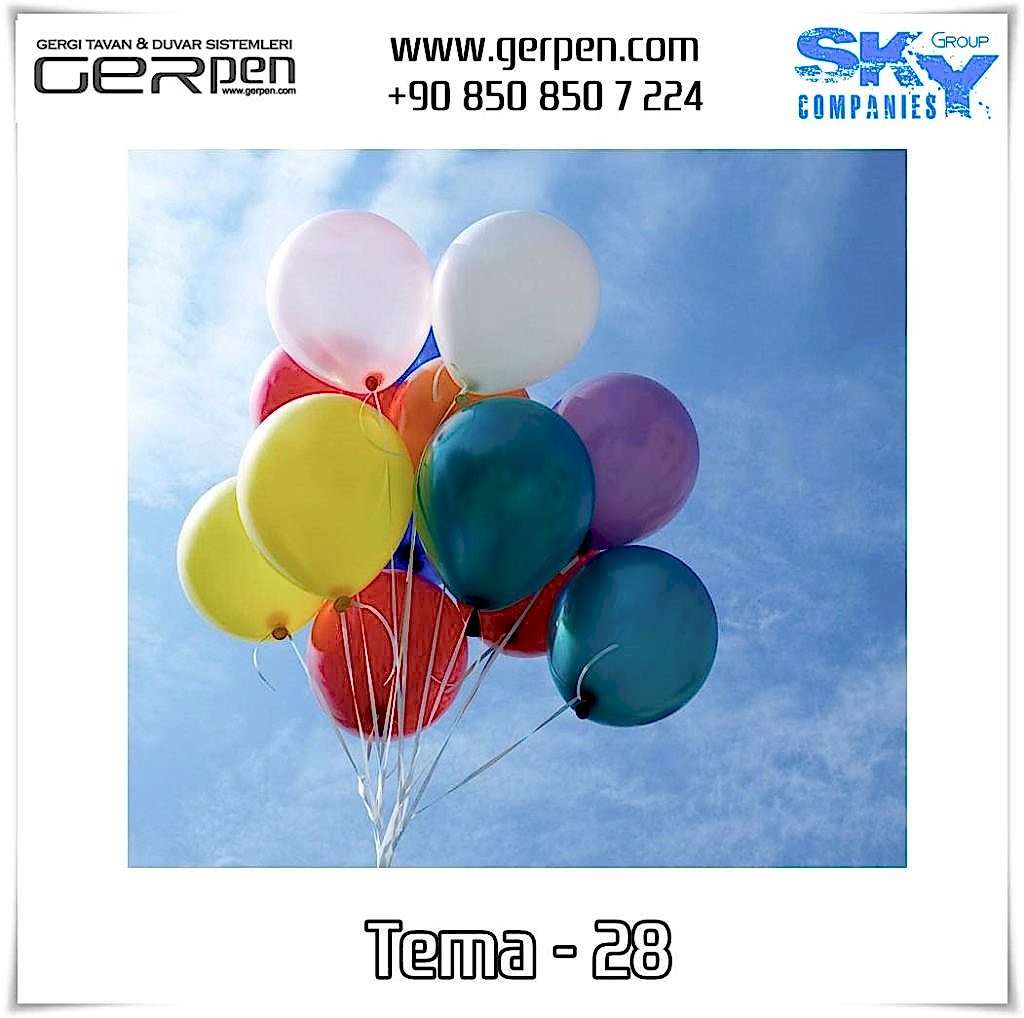 Gergi Tavan Balonlu Gökyüzü Tema 28