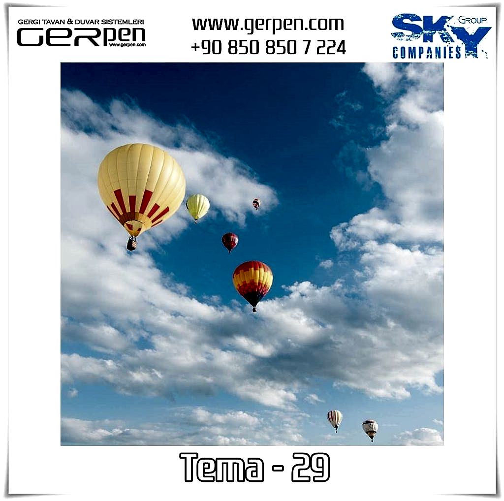 Gergi Tavan Balonlu Gökyüzü Tema 29