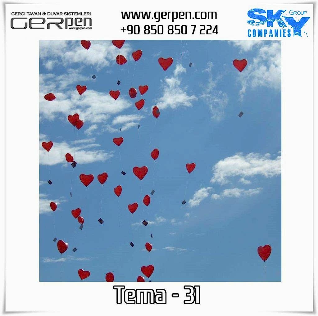 Gergi Tavan Balonlu Gökyüzü Tema 31