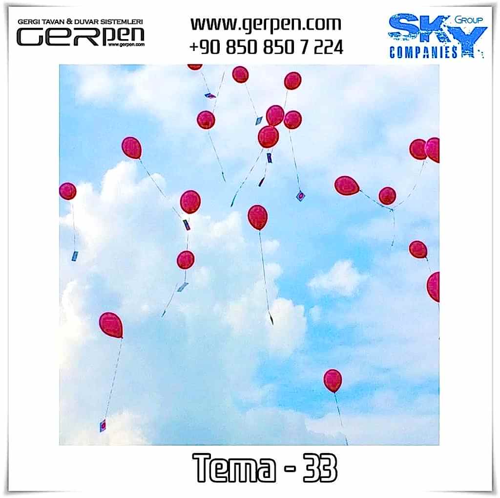 Gergi Tavan Balonlu Gökyüzü Tema 33