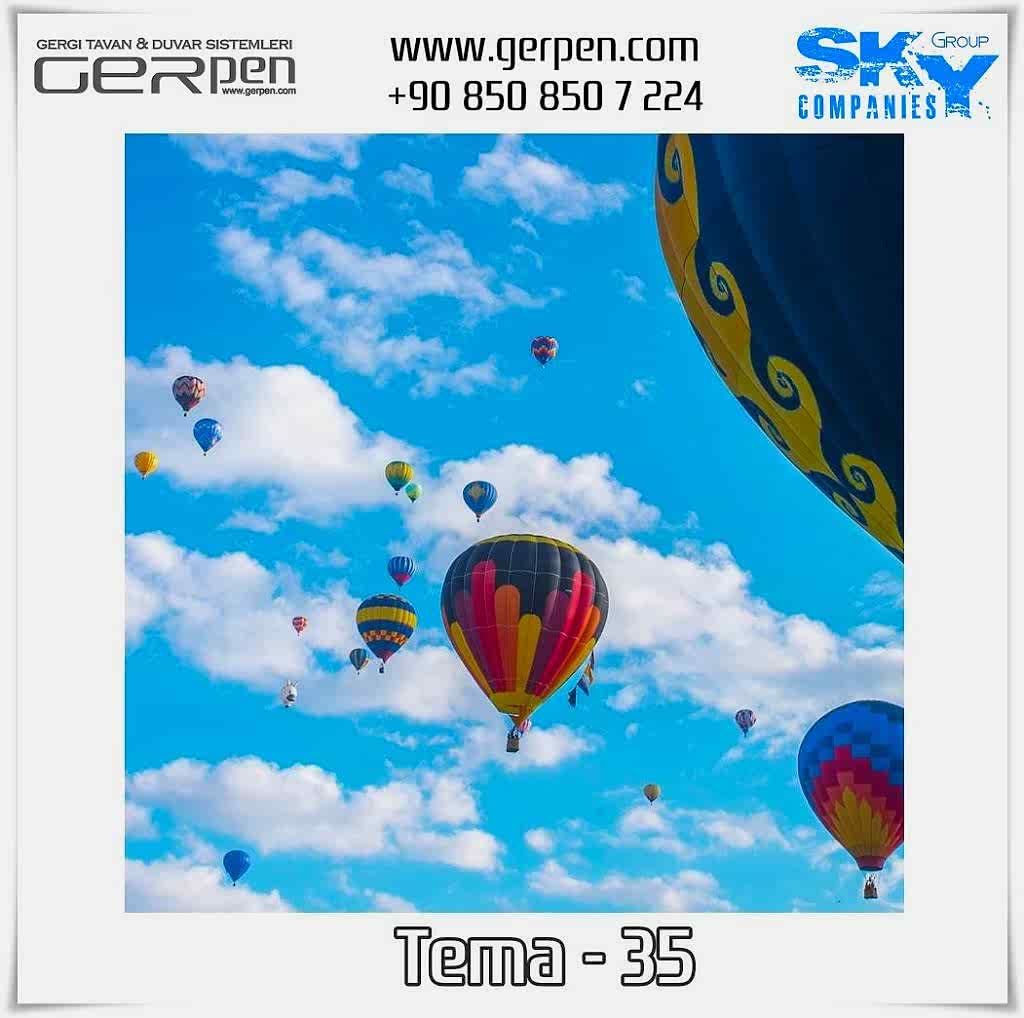 Gergi Tavan Balonlu Gökyüzü Tema 35