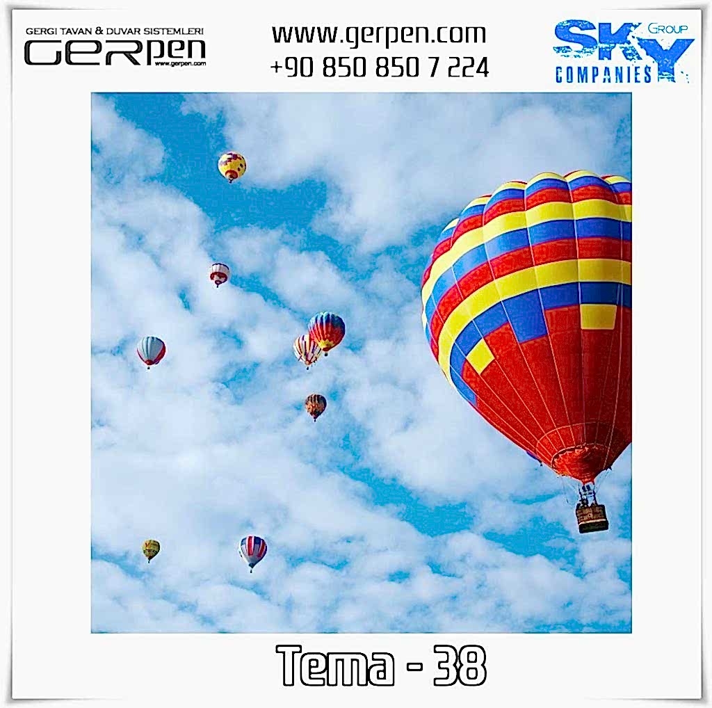 Gergi Tavan Balonlu Gökyüzü Tema 38