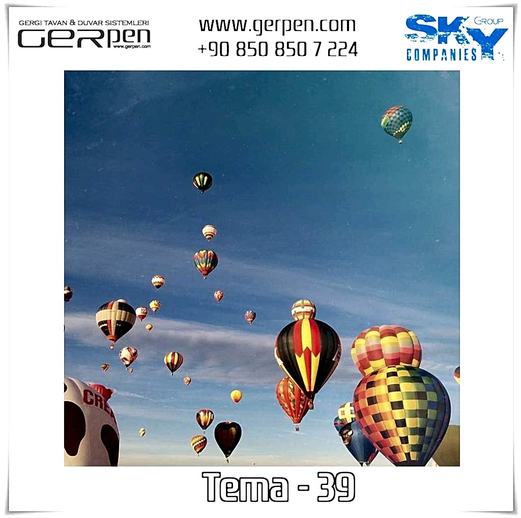 Gergi Tavan Balonlu Gökyüzü Tema 39