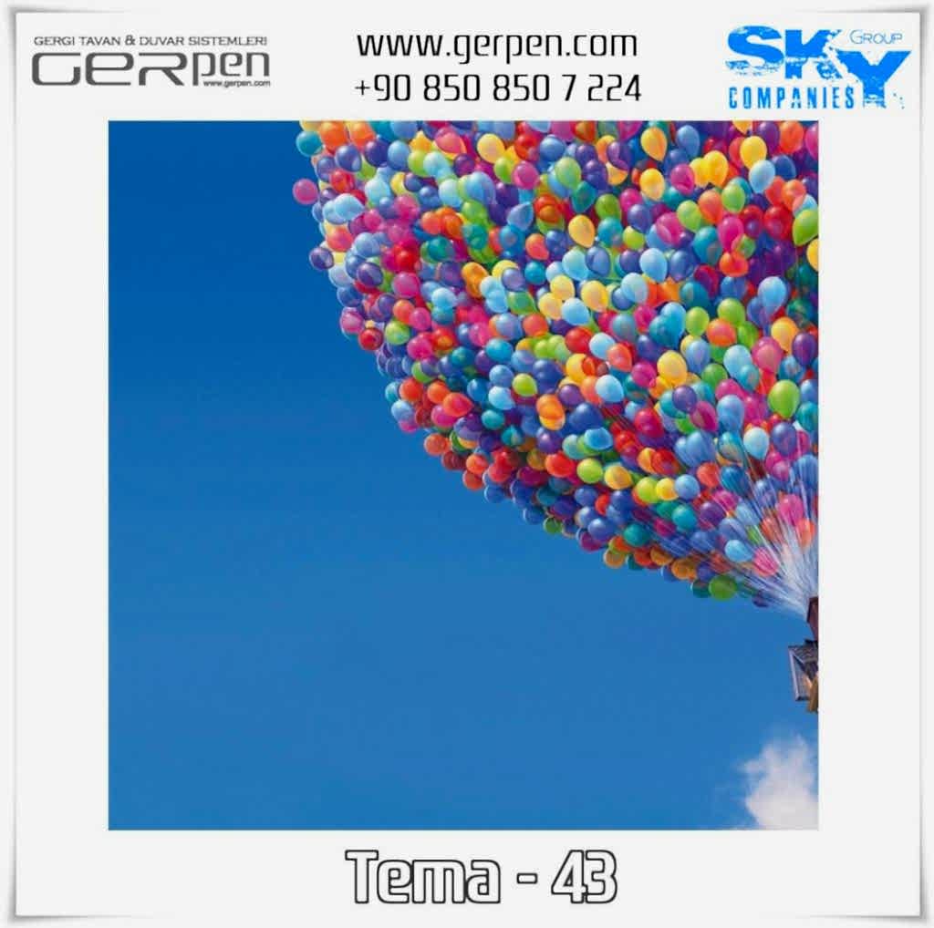 Gergi Tavan Balonlu Gökyüzü Tema 43