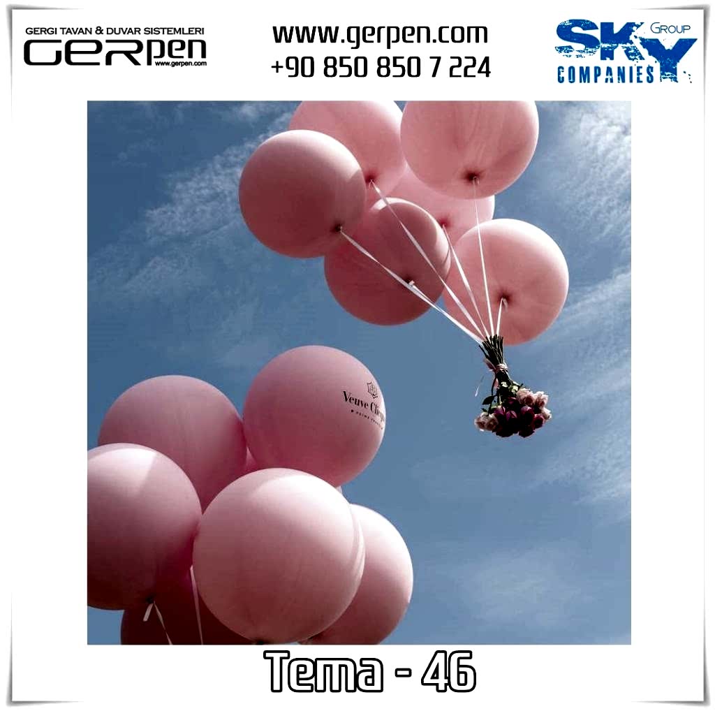Gergi Tavan Balonlu Gökyüzü Tema 46
