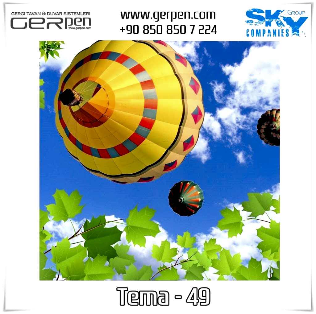 Gergi Tavan Balonlu Gökyüzü Tema 49
