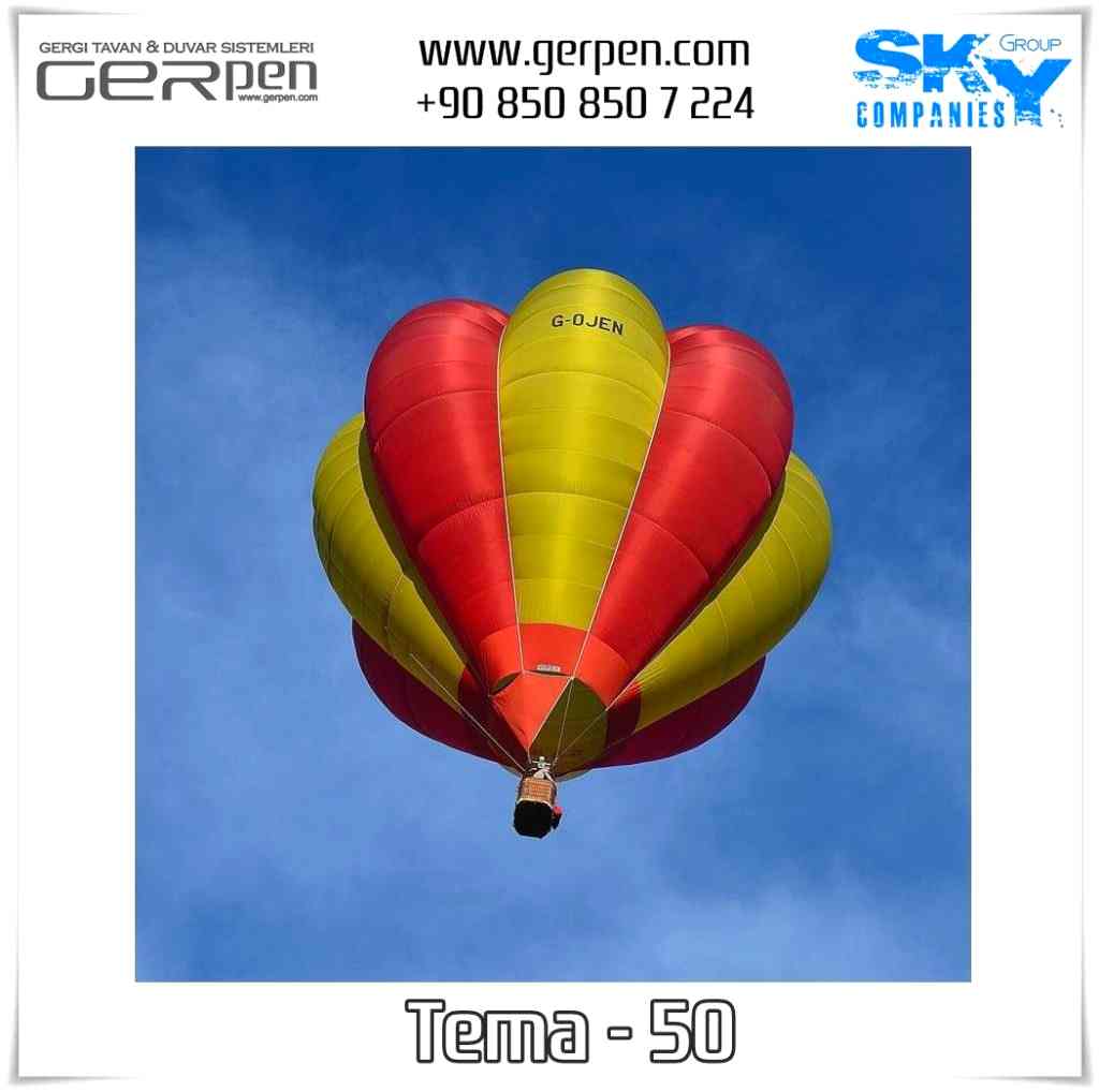 Gergi Tavan Balonlu Gökyüzü Tema 50